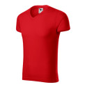 Tričko pánské Slim Fit V-neck 146 červená