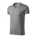Tričko pánské Slim Fit V-neck 146 tmavě šedý melír