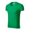 Tričko pánské Slim Fit V-neck 146 středně zelená