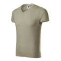 Tričko pánské Slim Fit V-neck 146 světlá khaki