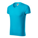 Tričko pánské Slim Fit V-neck 146 tyrkysová
